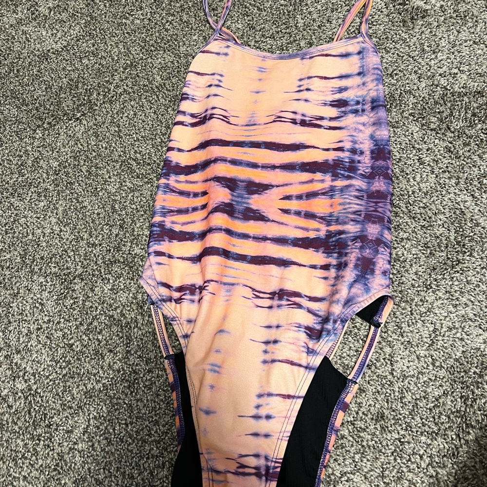 Jolyn Clothing Orange and Purple One Piece Swimsuit